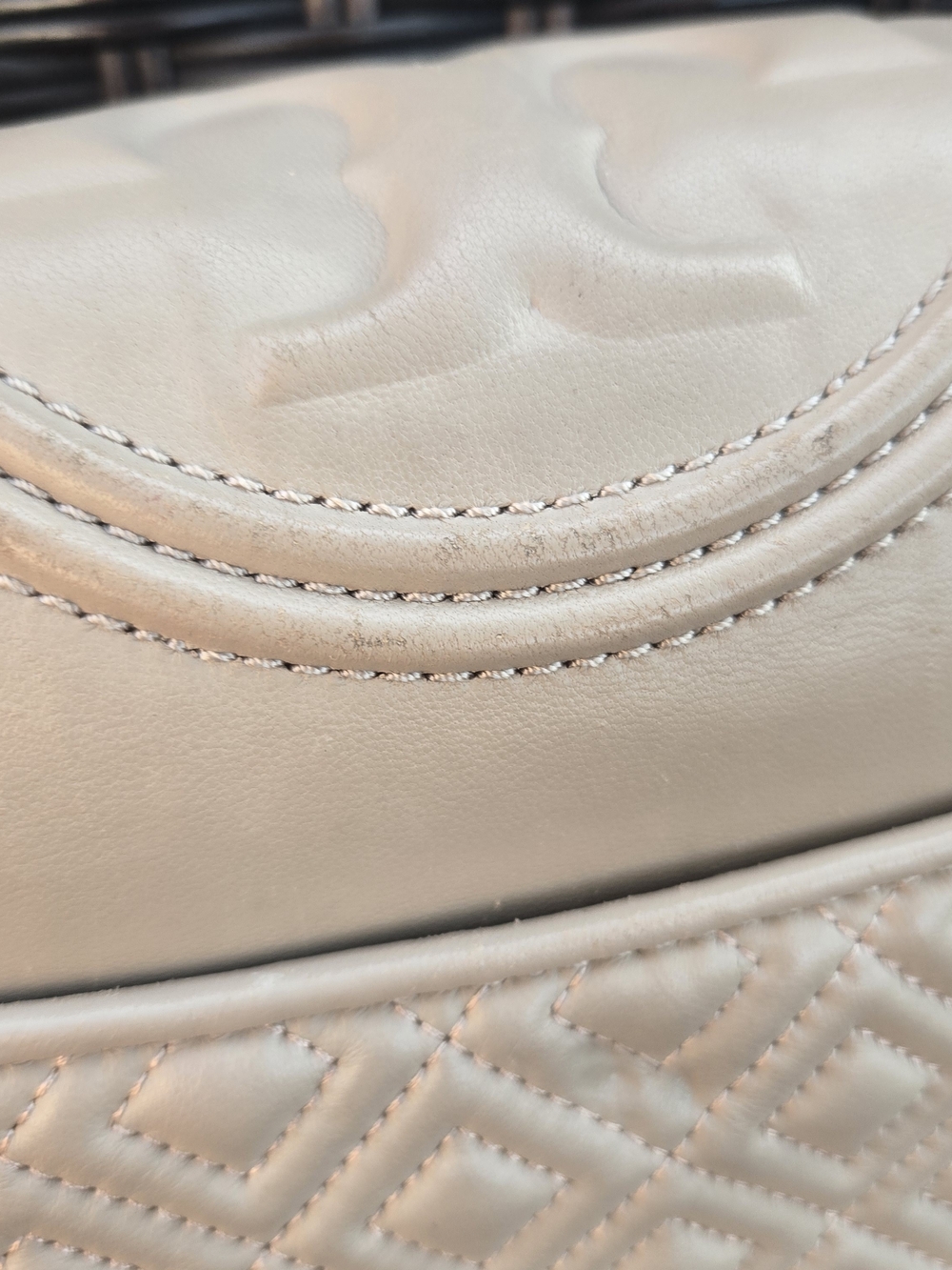 Tory Burch Beige Quilted Leather Chain Shoulder Bag - Picture 5 of 17